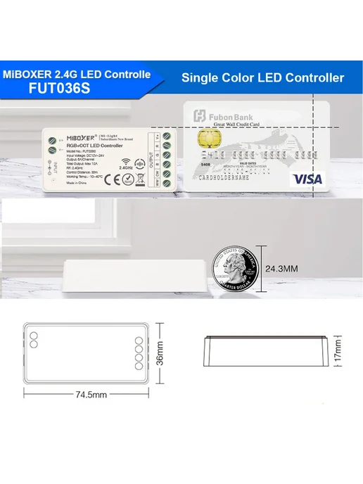 YSRSAI Диммер поворотный MIBOXER K1B Knob Remote, черный, фото 5