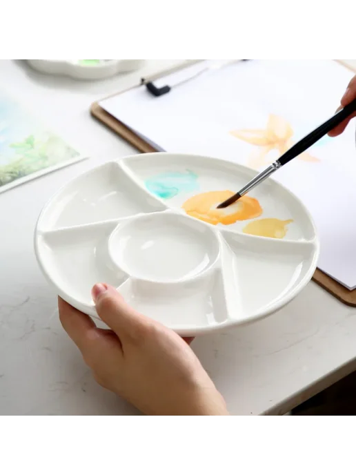 DINGYI STATIONERY Палитра для акварели керамическая 19cm, белый, фото 4