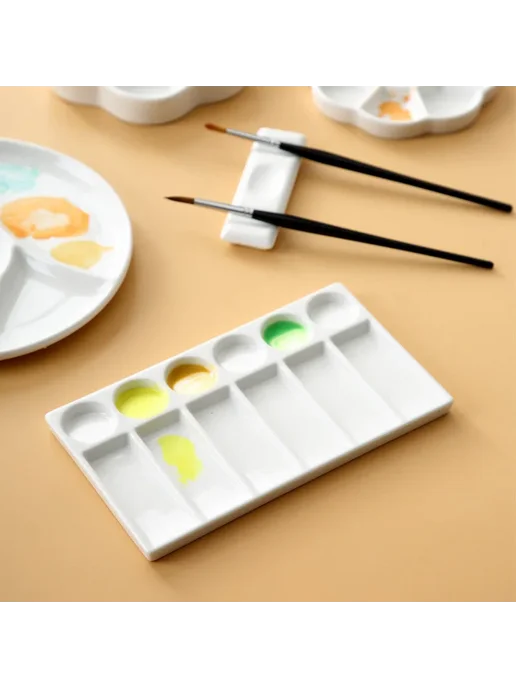 DINGYI STATIONERY Палитра для акварели керамическая 19cm, белый, фото 5