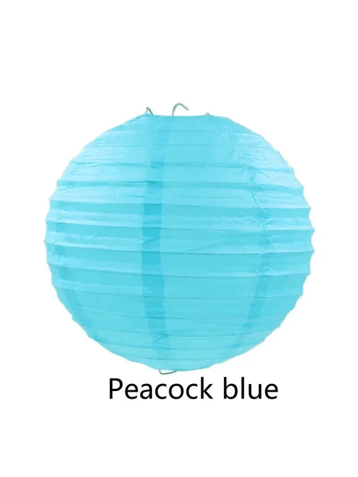 merylover Синий круглый бумажный фонарь 10см Peacock blue, синий