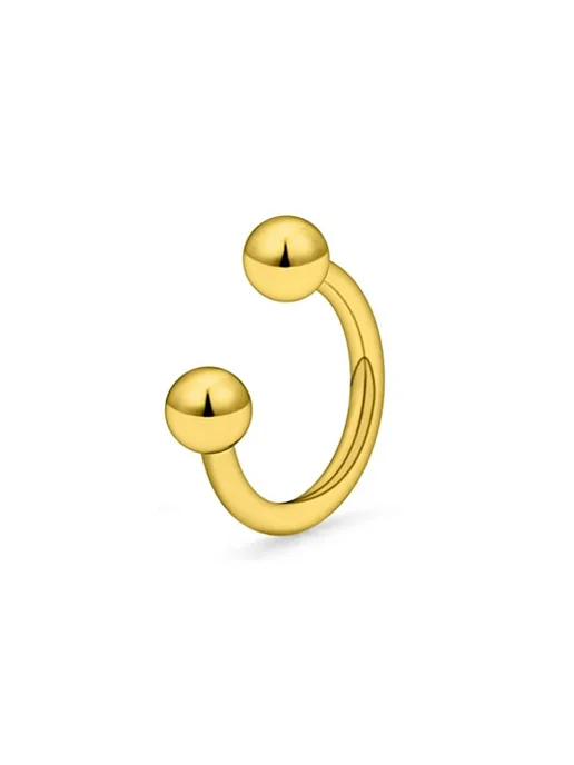Нет бренда Серьги-подковы из хирургической стали Gold 12mm(4pcs), 4 шт