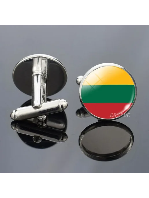 ESSPOC Мужские запонки Lithuania, флаг Литвы, вариант