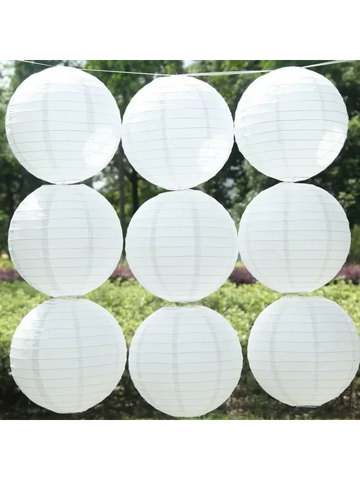merylover Бумажный фонарь 8 дюймов (20 см), белый, фото 6
