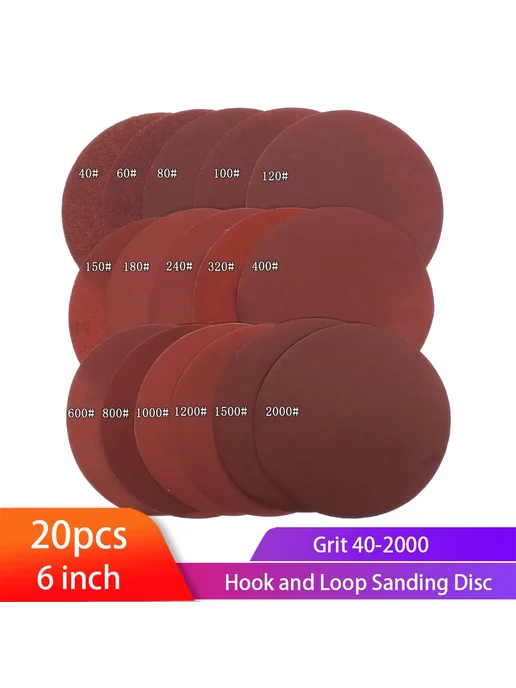 VIBRATITE Круглая наждачная бумага 150мм, зерно 1000, 20 шт, 20 шт