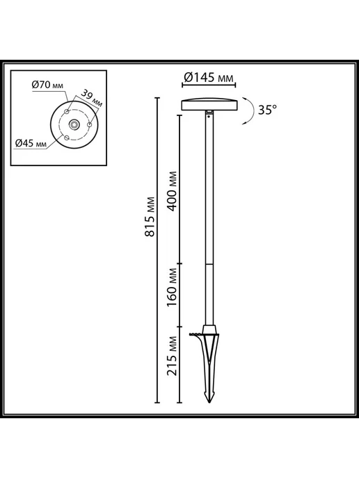 Odeon Light Ландшафтный светильник DISC 7189 6GL металл, черный, фото 2