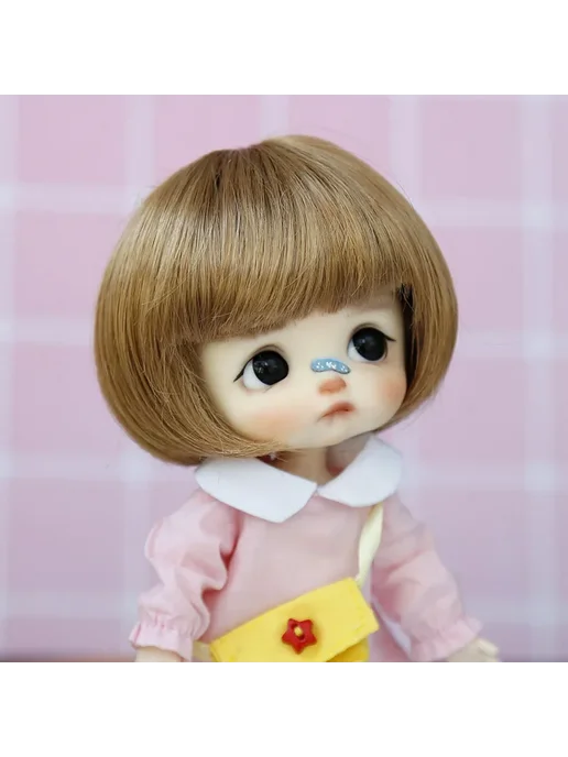 XiDonDon Парик для куклы BJD 1 8 розовый, только парик, розовый, фото 5