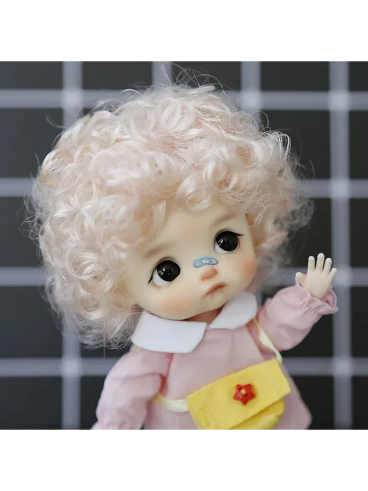 XiDonDon Парик для куклы BJD 1 8 розовый, только парик, розовый, фото 6