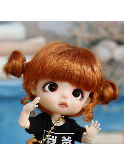 XiDonDon Парик для куклы BJD 1 8 розовый, только парик, розовый, фото 7