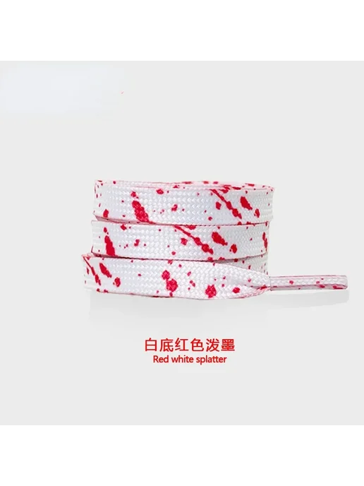 SMATLELF Шнурки для обуви Red white splatter, 100 см, Красный, белый