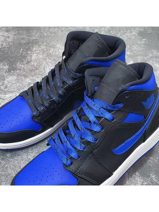 SMATLELF Шнурки для обуви голубые с черными брызгами, 120 см, синий, фото 6