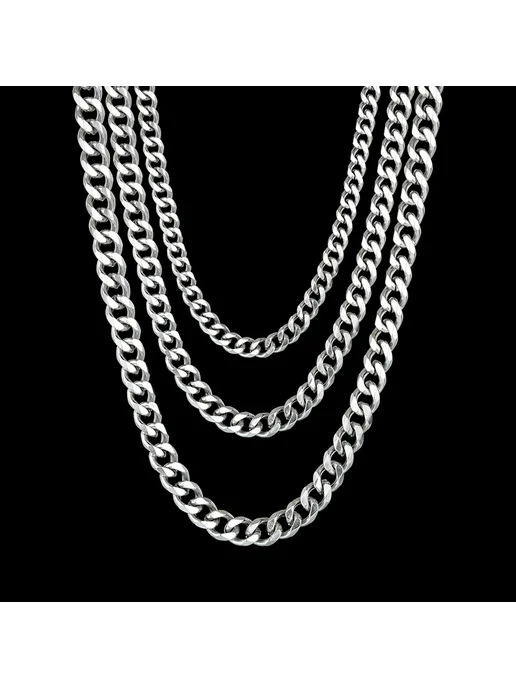 Uzone Кубинская цепочка Steel color 3mm 40cm, Uzone Кубинская Steel color