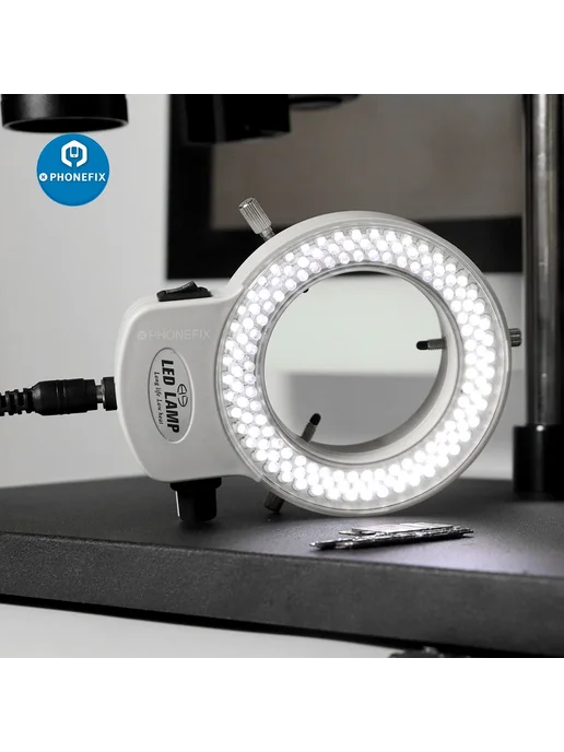 Mshiwi Кольцевой светильник для микроскопа 56 LED Black UK Plug, черный, фото 7