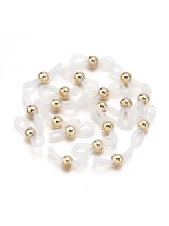 louleur Силиконовые зажимы для очков, light gold white, 50 шт