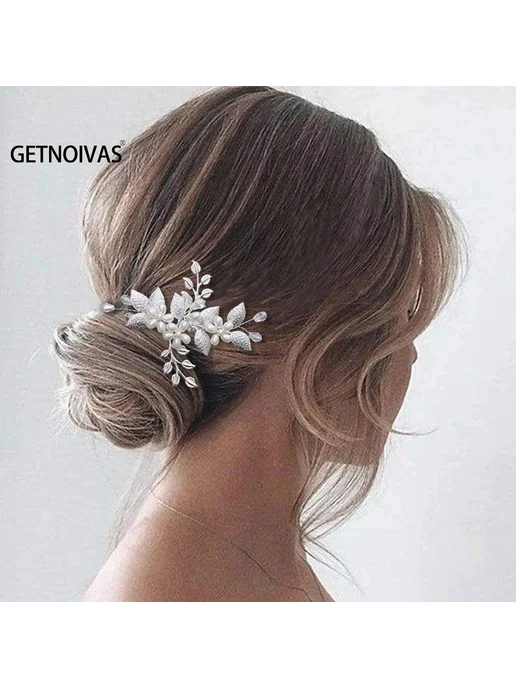Заколка для волос с жемчугом и листьями, Style 1, Заколка с жемчугом 30, фото 6