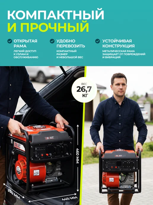 BRAIT Генератор инверторный бензиновый BR2500iOL, вариант, фото 3