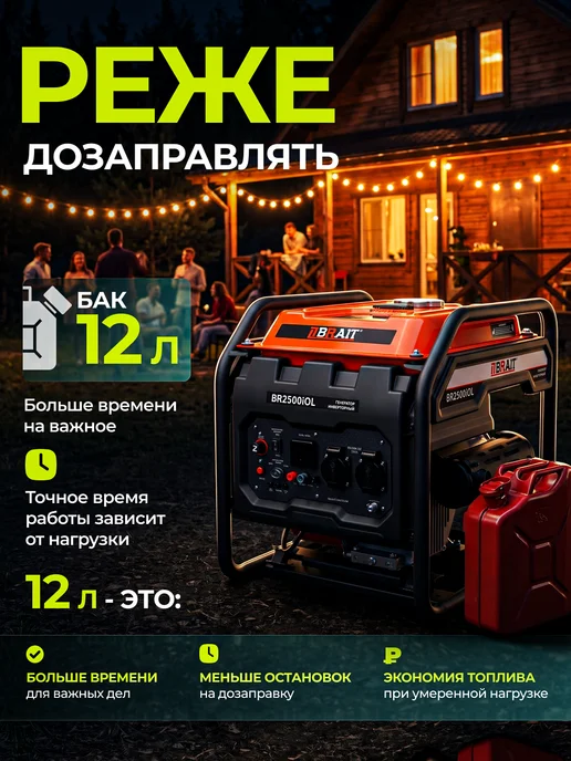 BRAIT Генератор инверторный бензиновый BR2500iOL, вариант, фото 4