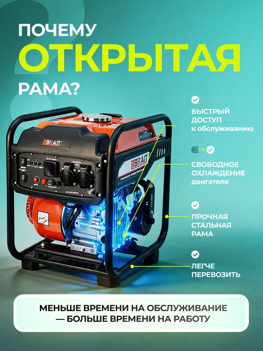 BRAIT Генератор инверторный бензиновый BR2500iOL, вариант, фото 7
