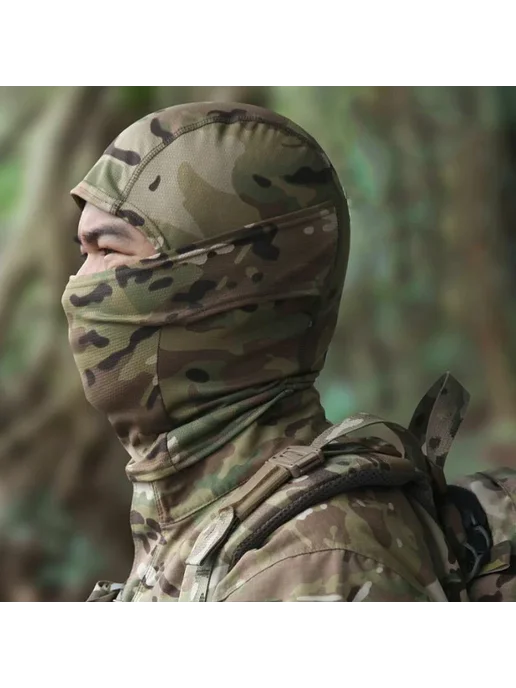 Камуфляжная балаклава Wargame CP из нейлона СЕРЫЙ, серый, фото 3