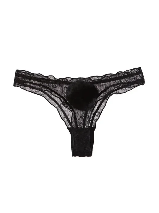 Сексуальные стринги с кроликом из нейлона, розовый, фото 5
