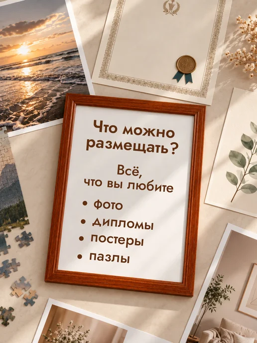 OfficeSpace Рамка для фотографий деревянная, небьющееся стекло, А4, красный, фото 8