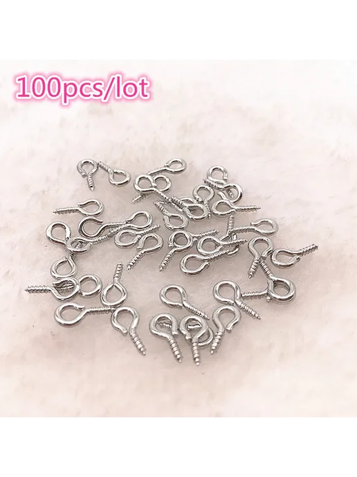 HWYCRRGT 100шт серебряные подвески-карабины для ювелирных изделий 5x1, 100 шт