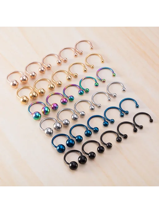 HONGTU BOBY JEWELRY Кольца для пирсинга EW40028RB-5pcs, вариант, фото 2
