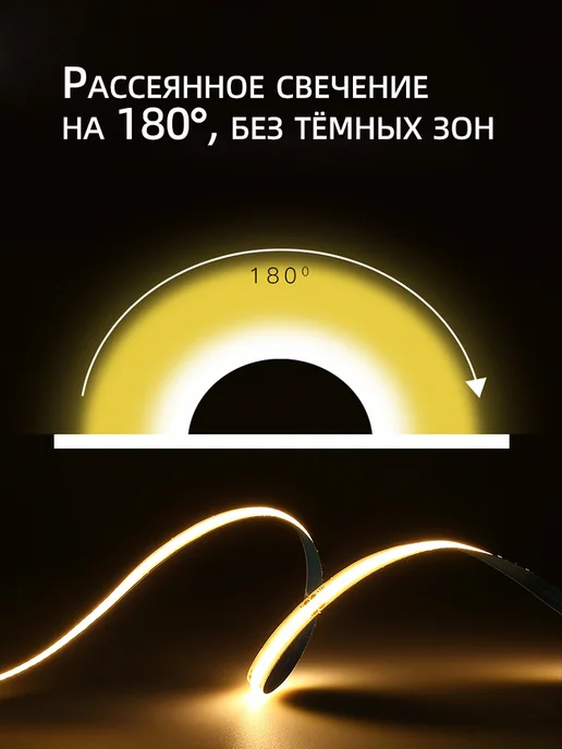 светодиодная лента cob 2.5м с пультом 24v 3000K, 2,5 м, фото 7