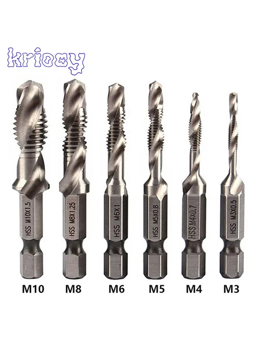 KRIOCY Набор сверл-зарубок M3x0.5, M4x0.7, M5x0.8, 3шт, 3x0.5, 3 шт, фото 2