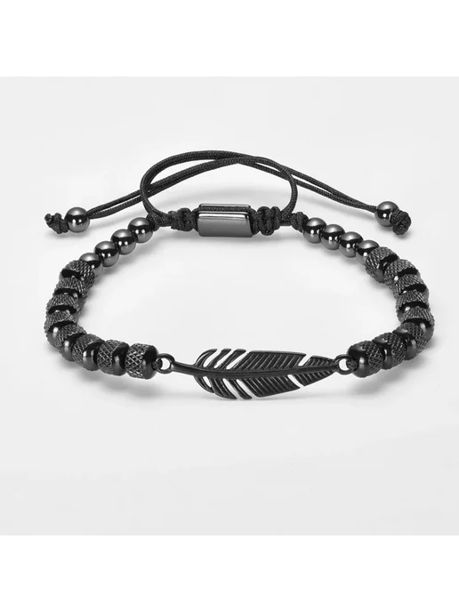 ATTYIRENA Браслет из нержавеющей стали Feather black, черный