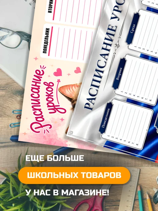 Ламинированное расписание уроков для школьников, плакат А4, красный, фото 5