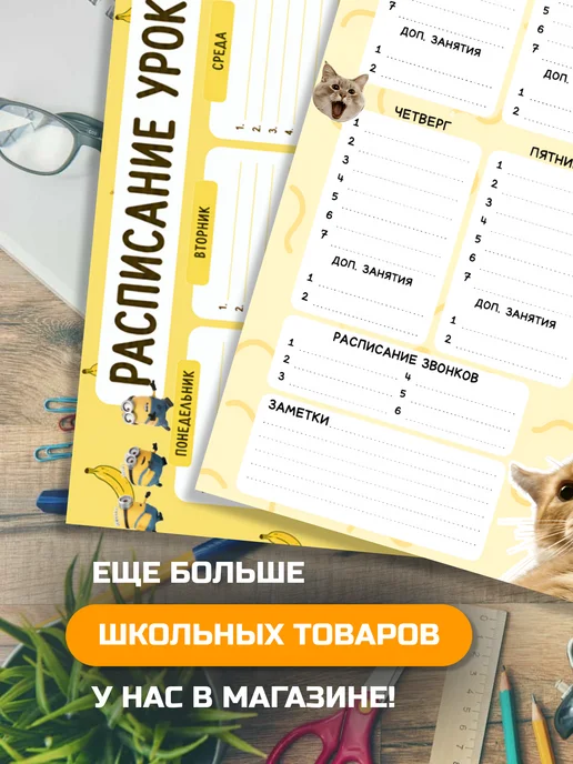 Ламинированное расписание уроков для школьников, плакат А4, оранжевый, фото 5