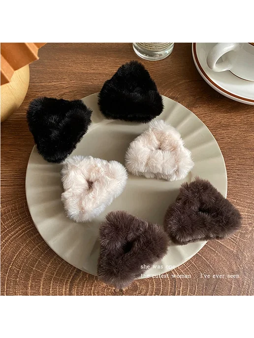 RuoShui Пушистые резинки для волос, белые, Style 5, 2 шт, 2 шт, фото 6