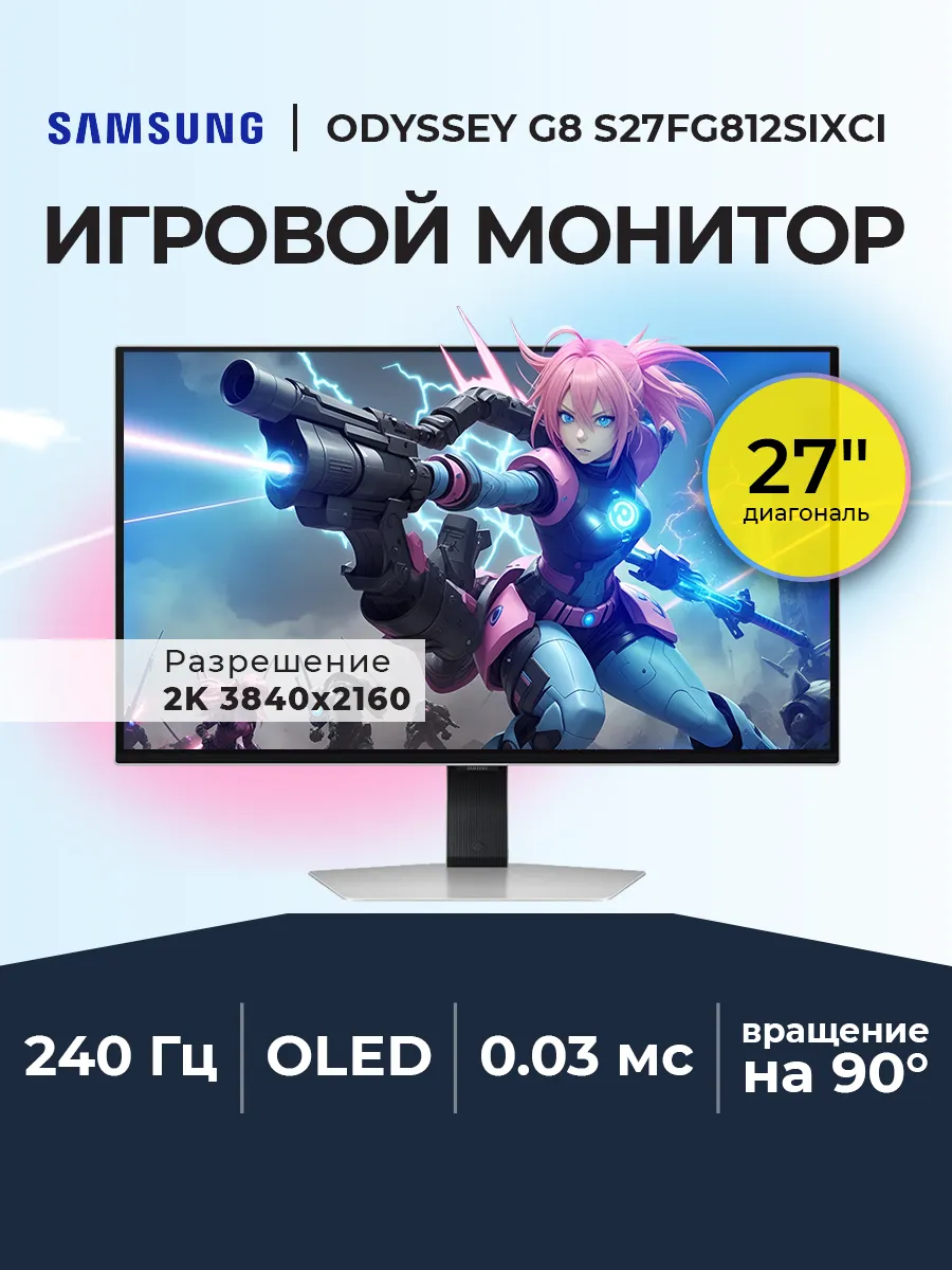 Монитор игровой 27" S27FG812SIXCI 240 Гц Samsung 1316964474 купить в интернет‑магазине Wildberries