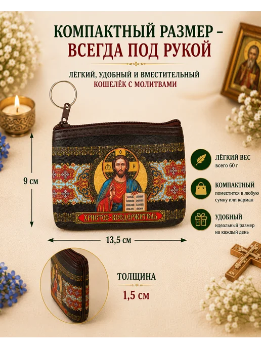 BLT Кошелёк- сумочка, ключница православная Иисус Христос, синий, фото 2