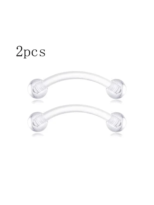 Нет бренда Серьги пирсинг акриловые фиолетовые 2шт, Metal color B Nose, 2 шт, фото 5