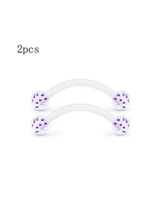 Нет бренда Серьги пирсинг акриловые фиолетовые 2шт, Metal color B Nose, 2 шт, фото 7