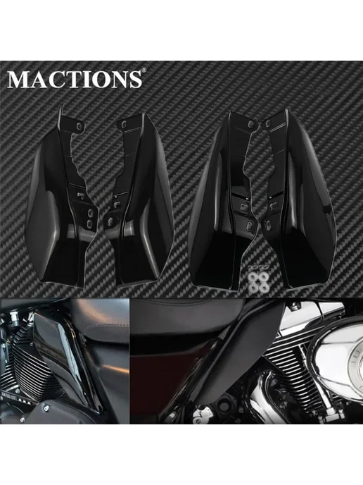 MACTIONS Мотоциклетный воздушный дефлектор средней рамы, теплозащитны, черный, фото 2