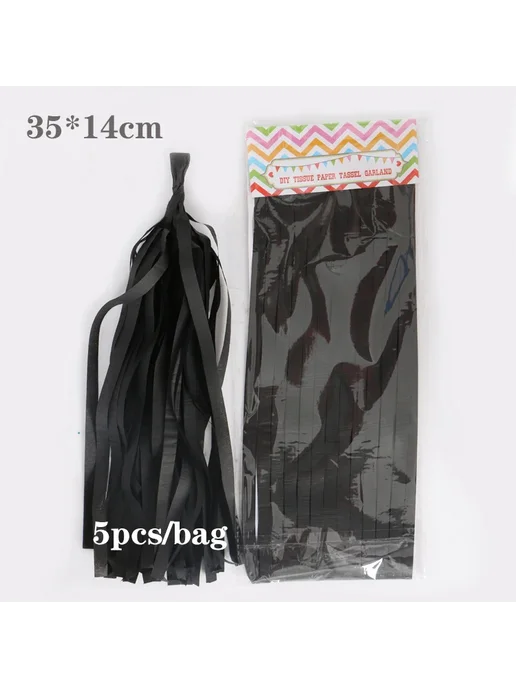 YUEYAO Латексный шар Globos Paper tassel black, черный