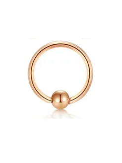 Нет бренда Серьга кольцо из стали, бежевый, C Rose g