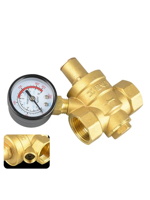 Латунный редукционный клапан для воды ДН32 Without Gauge, вариант, фото 3