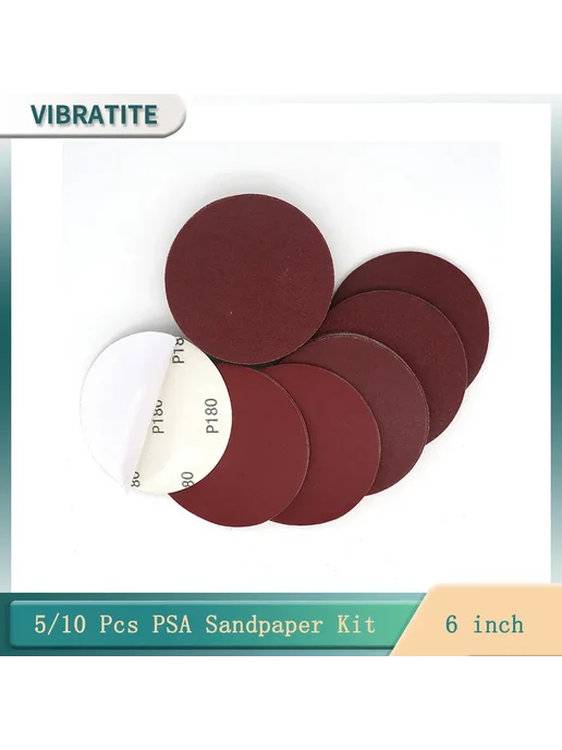 VIBRATITE Шлифовальная бумага PSA 6 дюймов, 60-2000 грит 10, вариант