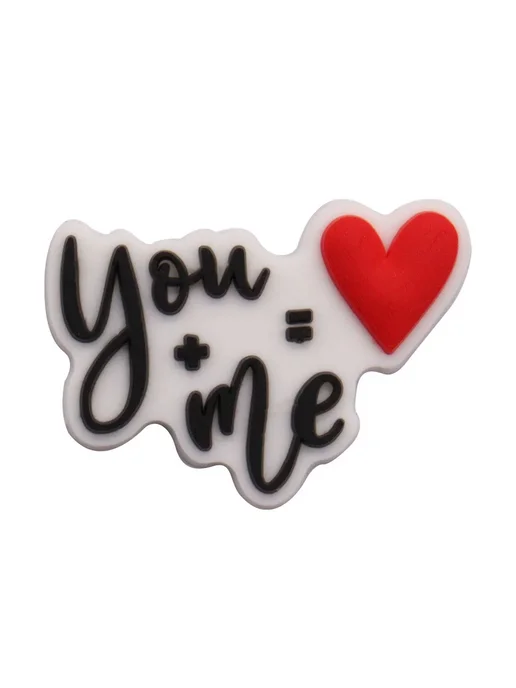 Нет бренда Подвеска "You + Me = ❤️" серебряная для обуви, серебристый