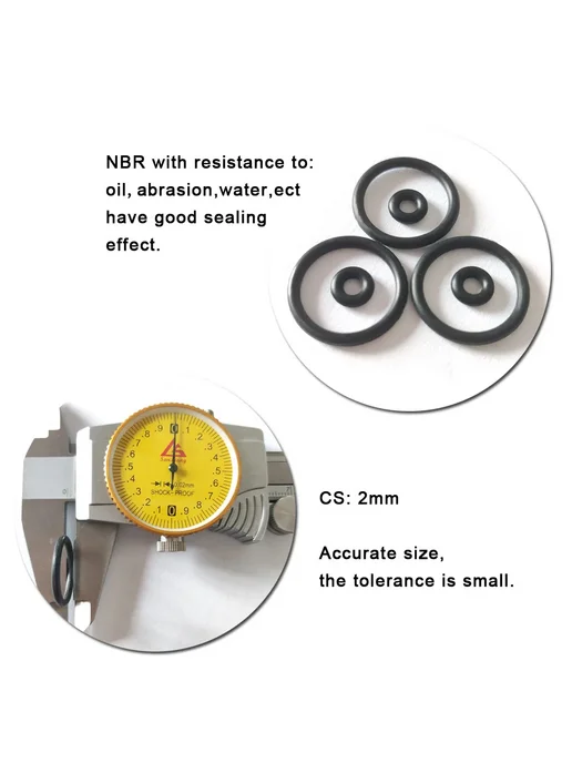 Нет бренда Уплотнительное кольцо NBR 2 мм 5-170 мм 9.5x5.5x2mm, 10pcs, 10 шт, фото 3