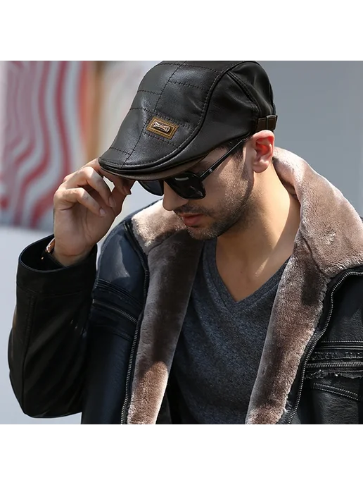 Нет бренда Мужской берет коричневый Style 03 Brown, коричневый, фото 7