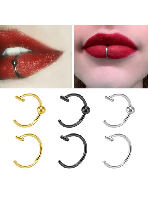 HONGTU implant Кольца для пирсинга HONGTU из нержавеющей стали 1-3 шт. 10mm, 3 шт, фото 2