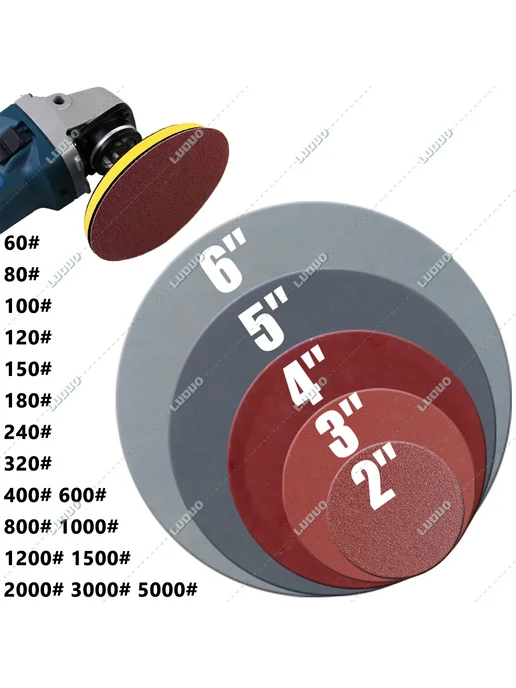 Visbella Набор полировальных дисков 2" P1500 P3000 P5000 (15 шт), 15 шт, диск, фото 2