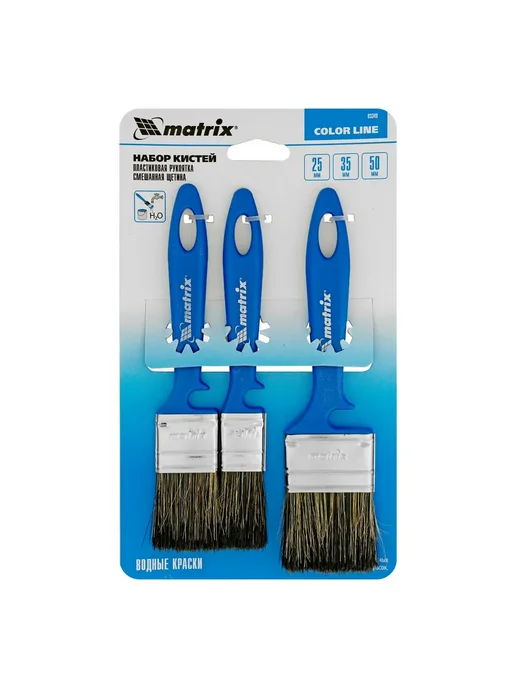Кисть флейцевая "Водные краски" Color Line 50 х 15 мм Matrix, Набор кистей 25 35, фото 4