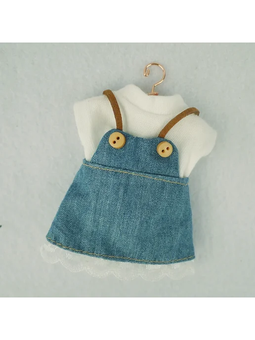 Нет бренда Платье для куклы 16 см в полоску, белый, Dress B, белый, фото 5