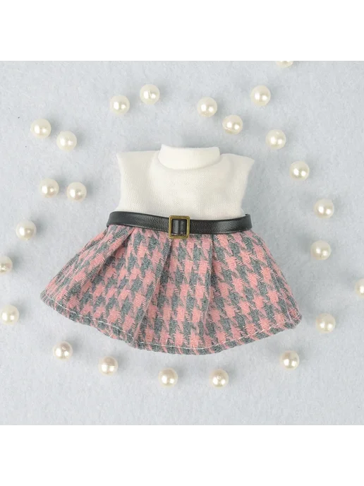 Нет бренда Платье для куклы 16 см в полоску, белый, Dress B, белый, фото 7