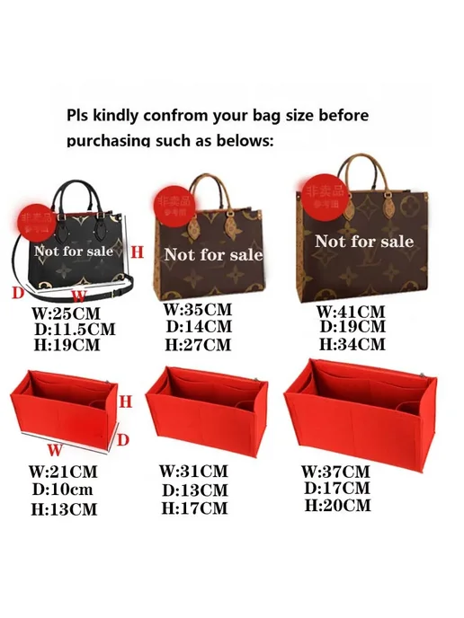 HHYUKIMI Красный органайзер для сумки ONTHEGO Tote, красный, фото 3